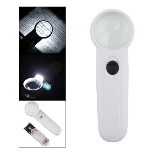 15X Çok Fonksiyonlu 2 Led Işıklı Taşınabilir El Büyüteç 