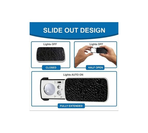 TH-774 Üç Mercekli Işıklı Büyüteç – 30X 60X 90X Zoom, UV ve LED Işıklı