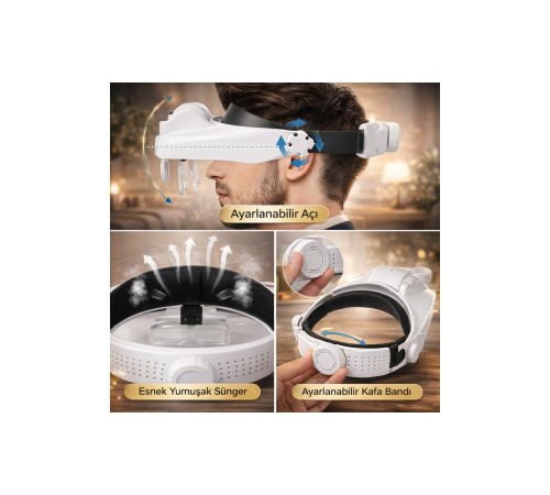 Kafa Bandı LED Işıklı Büyüteç Gözlük MG82000MC | Şarjlı, Ayarlanabilir, Çoklu Lens