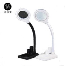 Beyaz Esnek 5X / 10X 40 LED Işıklı Büyüteç Lamba Büyüteç Okuma Çalışma Lehim Masa Lambası A808