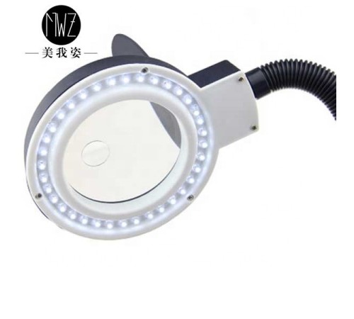 Beyaz Esnek 5X / 10X 40 LED Işıklı Büyüteç Lamba Büyüteç Okuma Çalışma Lehim Masa Lambası A808