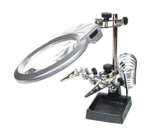 MG16129-A Masaüstü Işıklı Büyüteç Yardımcı El Lehimleme Standı 90mm
