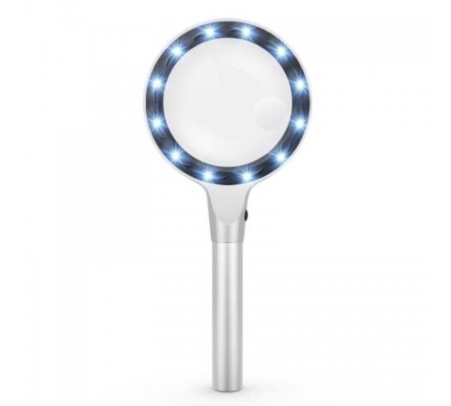 12 Led Işıklı Metal Okuma Büyüteci 85mm 5x Stok Kodu: NO.8013