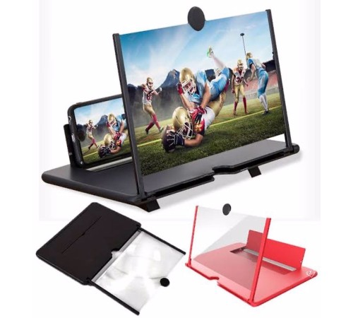 Telefon Ekran Büyüteci – 12 İnç Taşınabilir Ekran Büyütücü Stand, Katlanabilir Telefon Tutucu