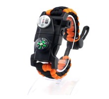 Pusula,Fenerli Yüksek Desibel Düdüklü Hayatta Kalma Kamp Bilekliği - TURUNCU
