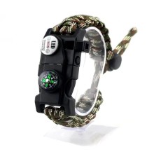 Pusula,Fenerli Yüksek Desibel Düdüklü Hayatta Kalma Kamp Bilekliği - AÇIK YEŞİL