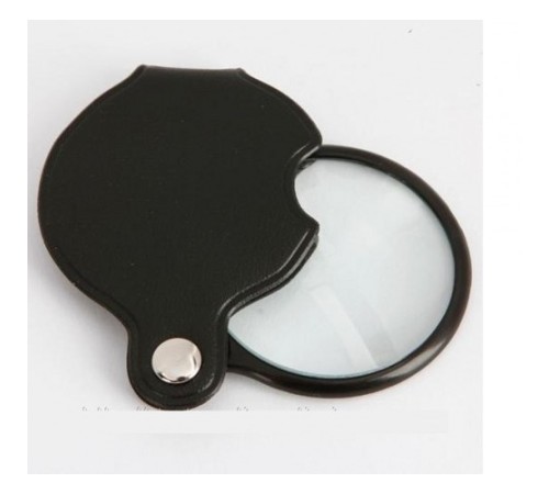 Nikula-5x-50mm-mini Büyüteç,cepte Taşınan,optik Lens Katlanabilir Deri Kaplama-xx1051