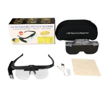 Nikula-Şarjlı Gözlük Tip Büyüteç Mercek Lup Lensleriyle Taşıma Çantalı 11642dc