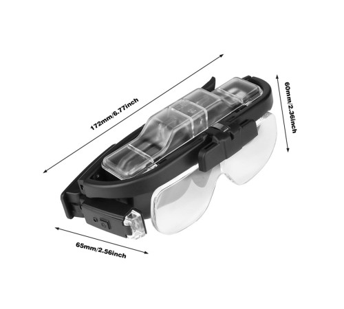 Nikula-Şarjlı Gözlük Tip Büyüteç Mercek Lup Lensleriyle Taşıma Çantalı 11642dc