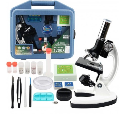 Nikula-Mikroskop Taşınabilir Set 28 Parça Eğitim Mikroskop Kiti 300x 600x Ve 1200x çocuklara