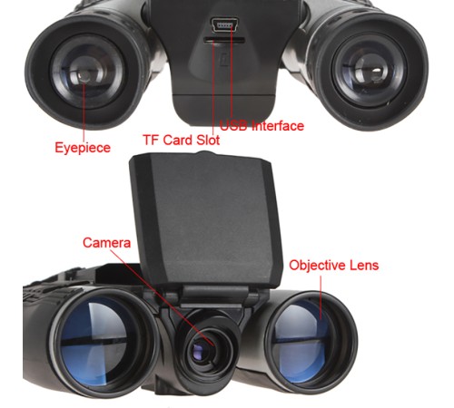 12x32 Zoom Dijital Dürbün Teleskop Kamera 5mp Cmos Sensör 2.0 inc Tft Full Hd 1080 P Dvr Fotoğraf Video Kayıt Usb Dürbün