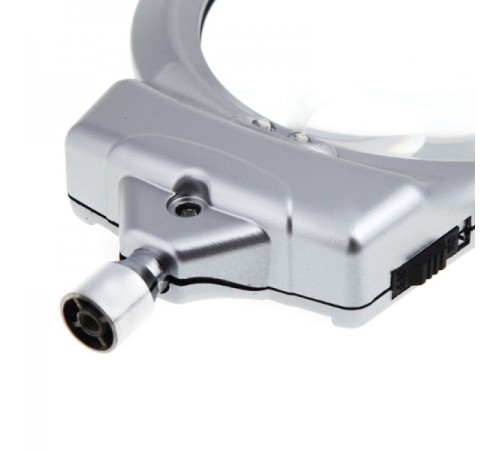 Nikula-2.5X130 MM 5X24 MM LED Aydınlatmalı Büyüteç,Masa üstü Metal Hortum Mandallı-MG15124-C