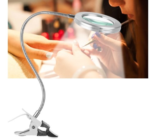 Nikula-8x Büyütmeli Mandallı, Usb girişli Masa Lambalı, Okuma ve Güzellik Salon için Büyüteç 2088A