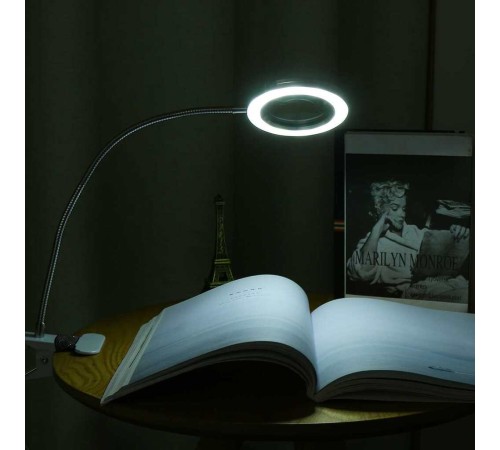 Nikula-8x Büyütmeli Mandallı, Usb girişli Masa Lambalı, Okuma ve Güzellik Salon için Büyüteç 2088A