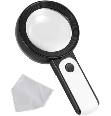 Nikula-30X -12Işıklı Büyüteç Taşınabilir Çıft Katmanlı Optik Cam Okuma Büyüteç 2290-18