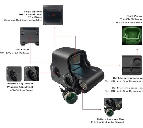 Spike 558 Metal Holografik Kırmızı/Yeşil Nokta Nişangahı