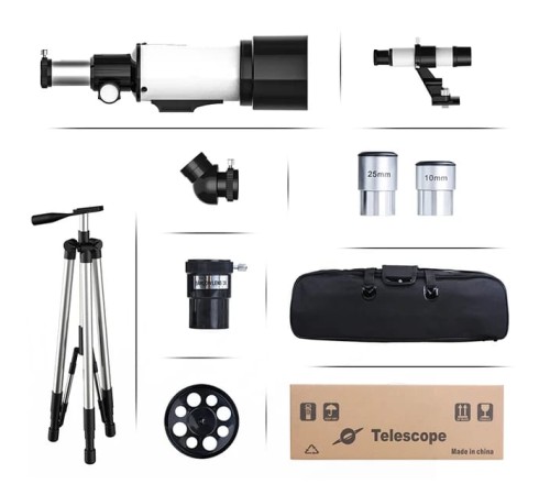 Nikula 400x70mm Açıklıklı Refrakter Teleskoplar (15x-150x), Telefon Adaptörlü Reflex