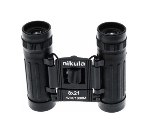 8x21 Nikula Dürbün Siyah  Av Dürbünü 56m/1000m Kauçuk Kaplama