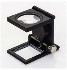 Nikula-28x28 Mm Katlanır Sayaçlı Metal Lüp, 2 LED Işıklı Büyüteç Tekstil Th9005A