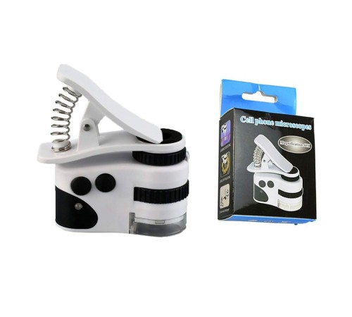 Nikula- 60X Mini Cep Telefonu Için Mandallı Mikroskop Uv Ledli Büyüteç Model AL2431