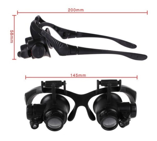 Nikula-Gözlük Modeli 10x 15x 20x 25x Lens,2led ışıklı,büyüteç