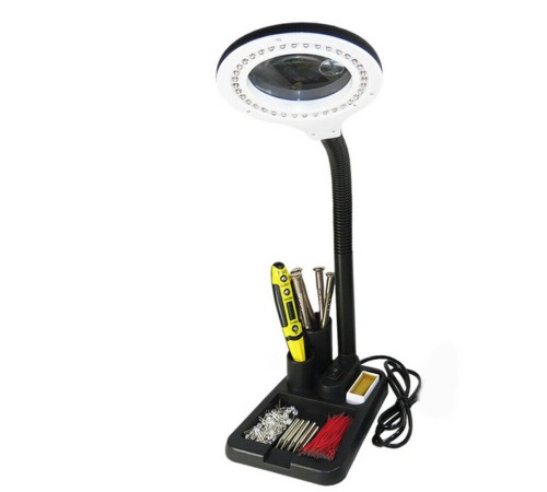 Nikula-Esnek 5X /10x,40 LED ışıklı büyüteç ,lamba  büyüteç okuma, çalışma lehim masa lambası A808