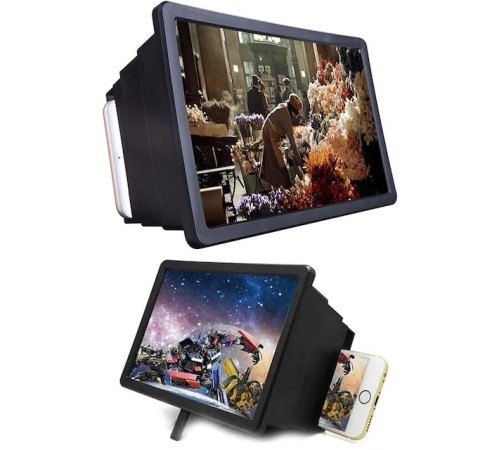 Cep Telefonu 3D Ekran Büyüteci Tv Görünümlü Mercekli Stand F2