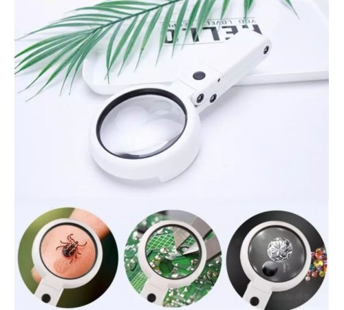 USB şarj edilebilir katlanabilir 3.5-10x büyüteç 8 LEDli masa ve eliçin  taşınabilir büyüteç FS90RC