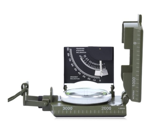 Nikula-Prizmatik Suya Dayanıklı Işıltılı Pusula Ile Kılıfı Askeri Ordu Kamp Yürüyüş Seyahat Için Jeoloji Pusula