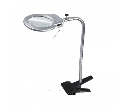 Nikula-2.5x90 Mm 5x24 Mm Büyüteç, Mandallı Metal Hortumlu Masa üstü Büyüteç