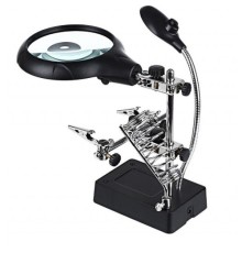 Nikula-Masa üstü Mandallı ,2.5x90mm, 7.5x34mm Mercekli ,adaptörlu ışıklı Büyüteç