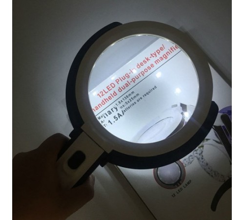 Nikula-2x5x120mm   10 Ledli  Masaüstü Büyüteç