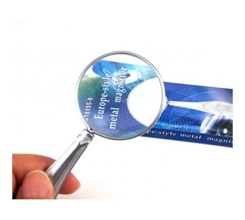 Nikula-Gümüş Renkli 45mm Cam Lens, Zarif Tasarımlı Metal Büyüteç-mg18155-8