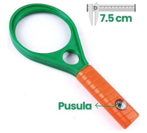 Nikula- Optik Cam El Büyüteç 65MM 6x 4x Pusulalı Çocuklar ve Yetişkinler MG89075