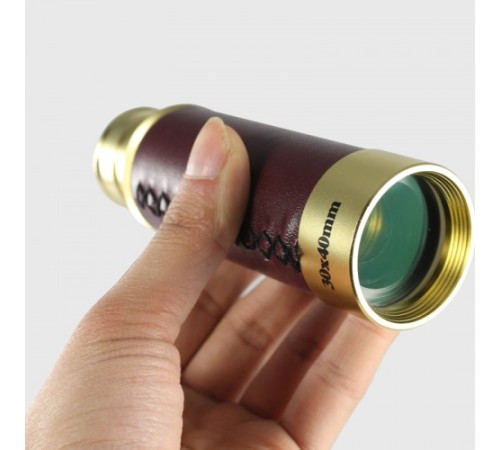 30x40 Panda Büyük Mercekli Pirinç Gövdeli Deri Çantalı Denizcilik Korsan Dürbün