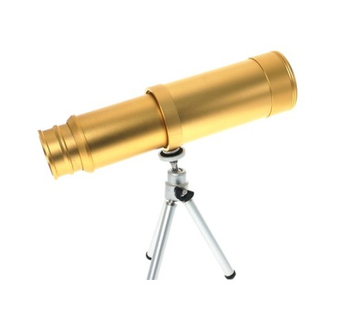 50x50 Panda Metal Gövde Tek Gözle Büyük Mercek Korsan Dürbün Gold