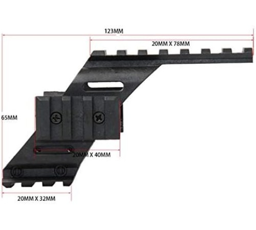 Tabanca için   Polimer Naylon  Fener, Lazer  Üst Ray  22mm
