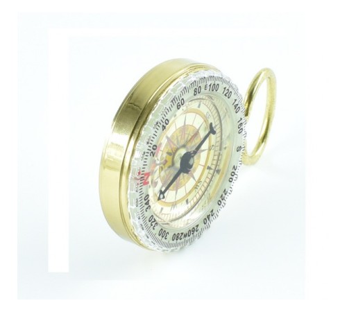 Nikula-Zarif Yuvarlak Pirinç Pusula,fosforlu