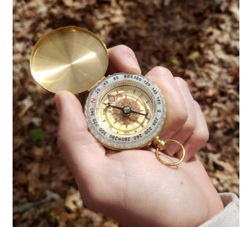 Yuvarlak Sarı Metal Kasa Su Geçirmez Fosforlu Dayanıklı Pusula G50