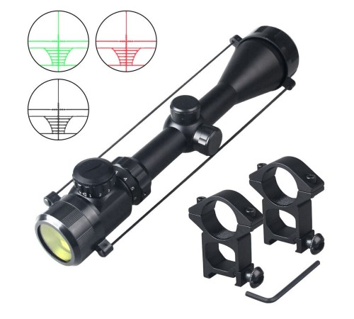 Spike 3-9x50 Zoomlu Keskin Nişancı Tüfek Dürbünü Kırmızı, yeşil Işık  çelik Gövde