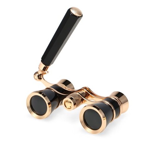 Nefis Işlemeli, Tiyatro / Opera Dürbünü 3x25 Prinç Metal Kaplamalı Retro 5iyah