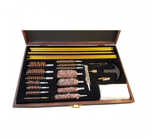 Nikula-27parça Ahşap Kutu Evrensel Tabanca Temizleme Seti