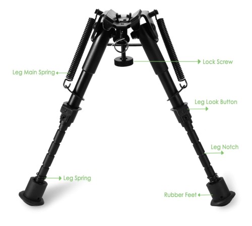 Nikula-üstün Metal Alaşım Bipod çatalayak