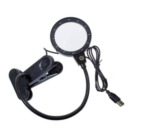 Nikula-12 Led Clipslı Işıklı Büyüteç,işıklı Masa Lambası çalışma Lambası