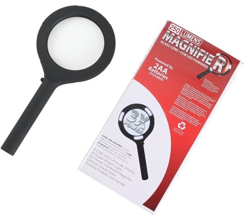 Nikula-3 Ledli Işıklı El Büyüteci 250 Lümen Beyaz Işık Büyüteç 3x Zoom Tamirci Büyüteç wt-374