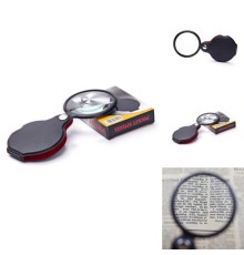 Nikula-5x 60mm Cam Optik Lens,katlabilir,deri Kaplamalı Cep Büyüteç-xx1051